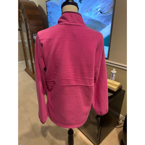 Women’s Lands End Pink Fleece Full Zip Jacket Size Large - Picture 3 of 4